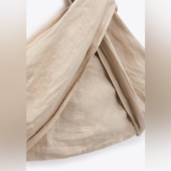 Zara LINEN HALTER TOP - Picture 6 of 6